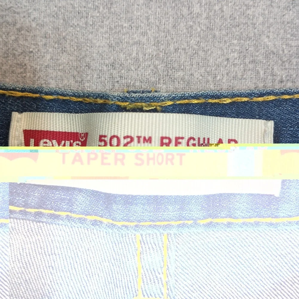 Levis 502 Womens W29 18 Regular Bermuda Shorts Regular Taper Blue Denim Stretch